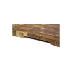 Billot bois de bout avec rigole teck Stolf 44 x 29,5 x 3,2 cm