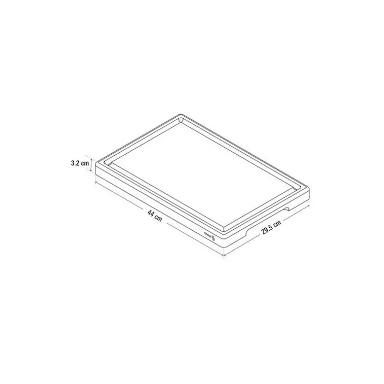 Billot bois de bout avec rigole teck Stolf 44 x 29,5 x 3,2 cm