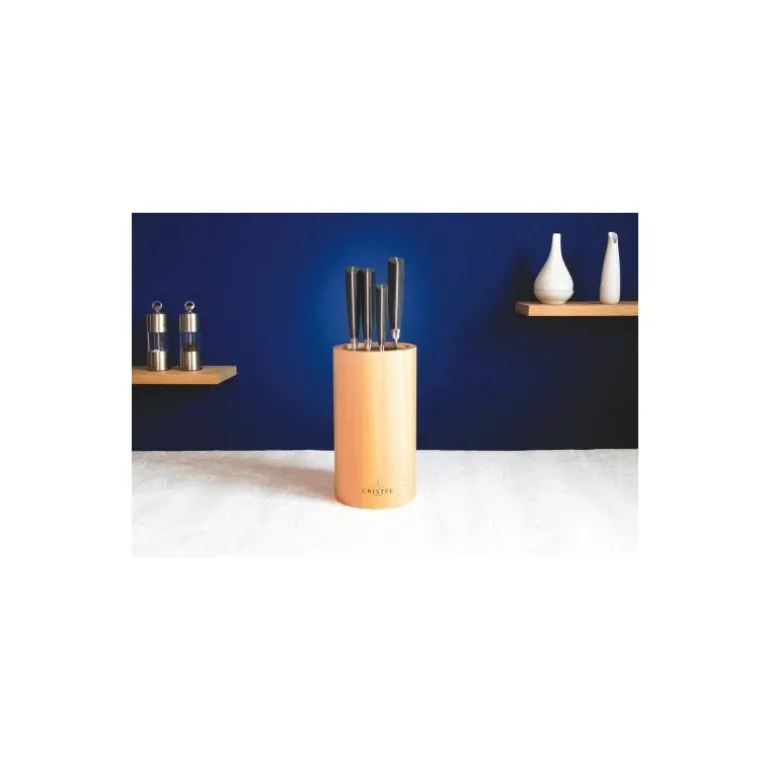 Bloc couteaux rond bois de hêtre