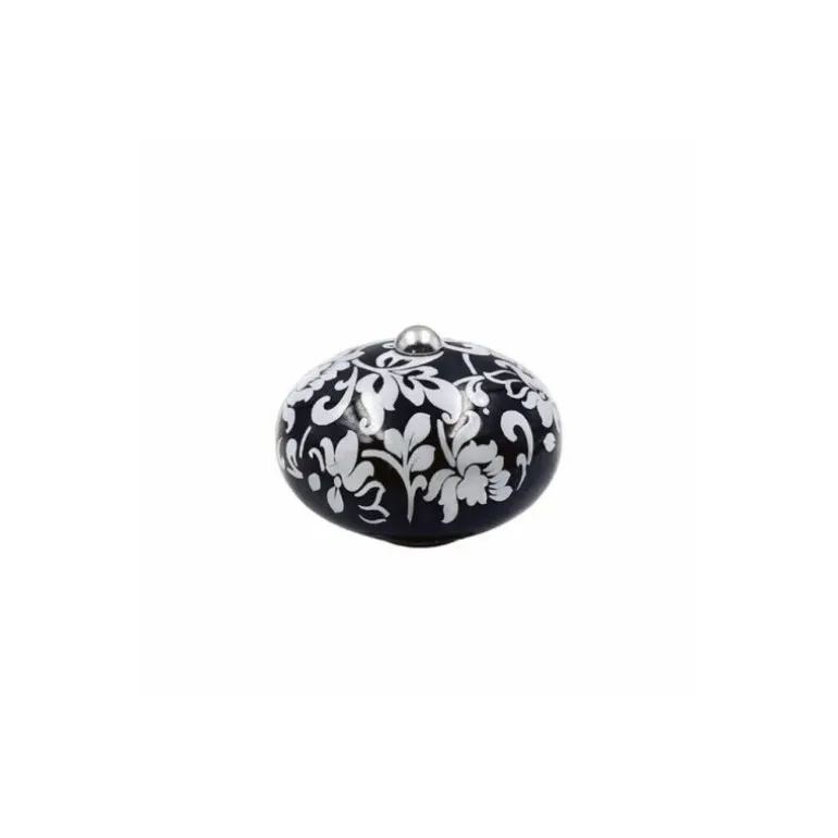 Bouton pour Incroyable cocotte graphite noir fleur blanche