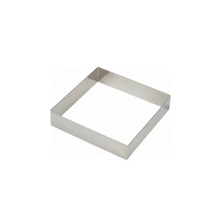 Cadre à pâtisserie carré inox 8 x 8 x 4,5 cm