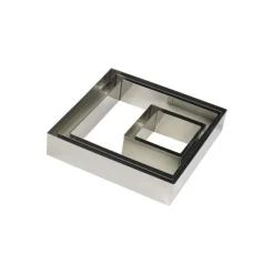 Cadre à pâtisserie carré inox 16 x 16 x 4,5 cm