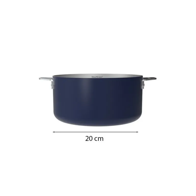 Casserole inox La Merveilleuse bleu myrtille Ø 20 cm