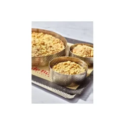 Cercle à tarte perforé bord droit inox Ø 20 cm