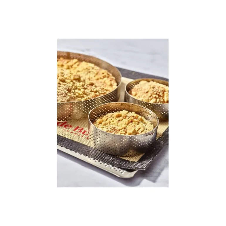 Cercle à tarte perforé bord droit inox Ø 20 cm