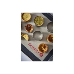 Cercle à tarte perforé bord droit inox Ø 7,5 cm