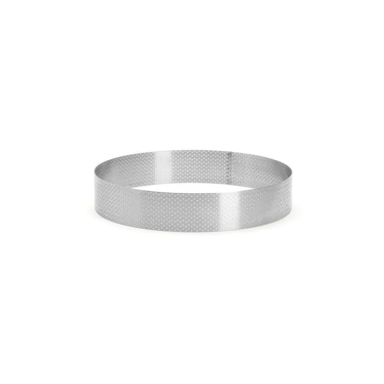 Cercle à tarte perforé bord droit inox Ø 24 cm