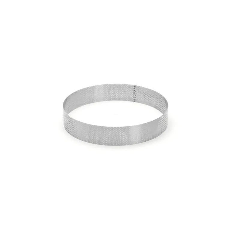 Cercle à tarte perforé bord droit inox Ø 24 cm