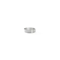 Cercle à tarte perforé bord droit inox Ø8,5 x 2 cm