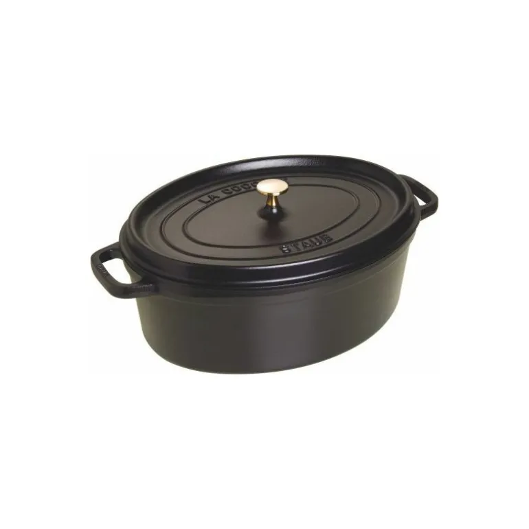 Cocotte en fonte ovale noire 37 cm