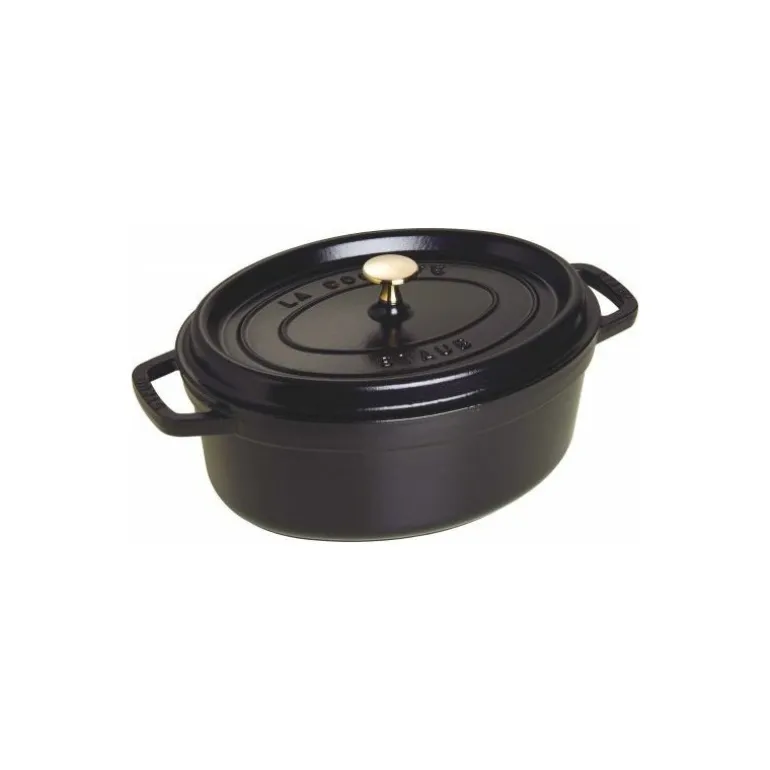 Cocotte en fonte ovale noire 29 cm