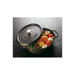 Cocotte en fonte ovale noire 29 cm