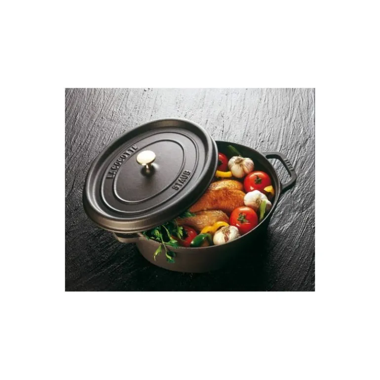 Cocotte en fonte ovale noire 29 cm