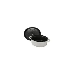 Cocotte en fonte ovale truffe blanche Ø 31 cm
