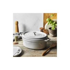 Cocotte en fonte ovale truffe blanche Ø 31 cm