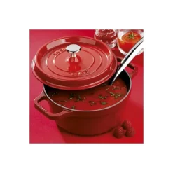 Cocotte en fonte ronde cerise ø 20 cm