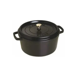 Cocotte en fonte ronde noire ø 28 cm