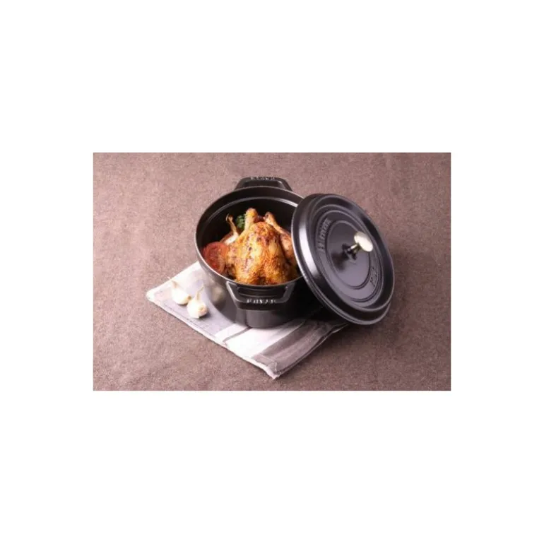 Cocotte en fonte ronde noire ø 28 cm