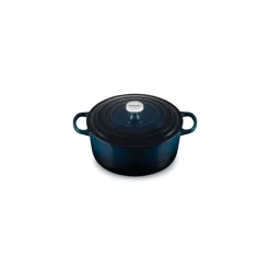 Cocotte en fonte ronde Signature bleu nuit 28 cm