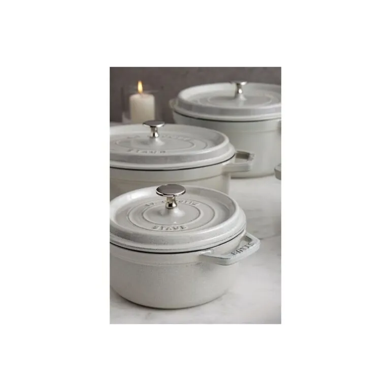 Cocotte en fonte ronde truffe blanche Ø 20 cm