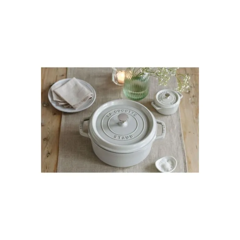 Cocotte en fonte ronde truffe blanche Ø 20 cm