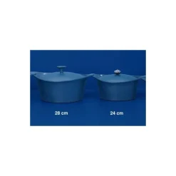 Cocotte fonte d'aluminium bleu myrtille Ø 24 cm