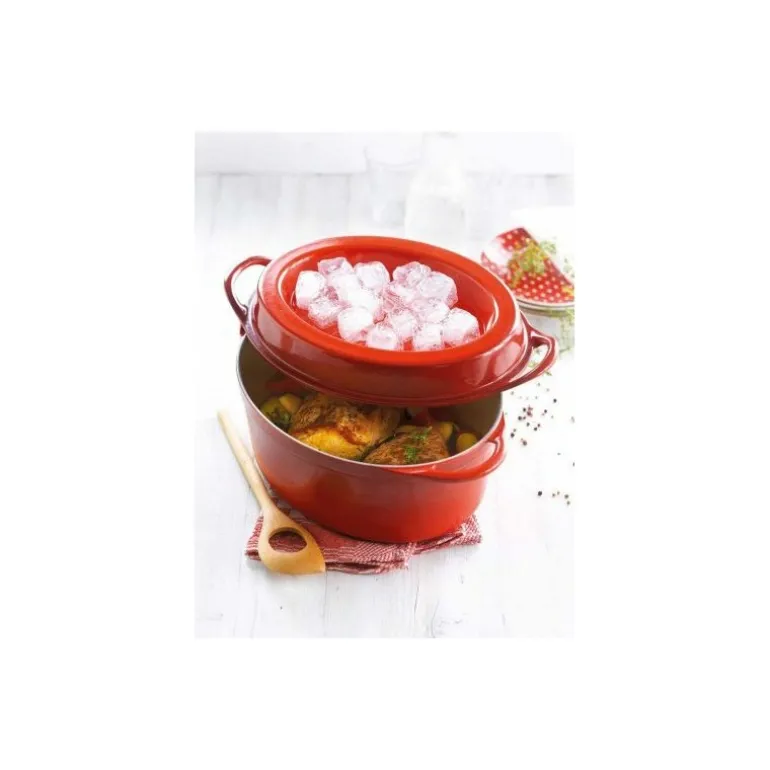 Cocotte fonte Doufeu ovale cerise 32 cm
