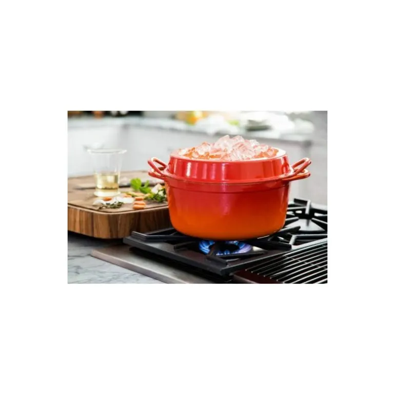 Cocotte fonte Doufeu ovale cerise 32 cm