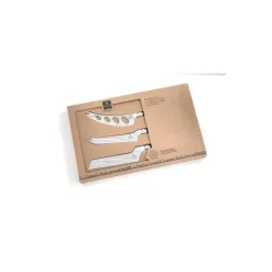 Coffret 3 couteaux à fromage manche noir Edelweiss