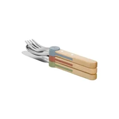 Coffret Le Petit Gourmet couverts clipsables bois et inox
