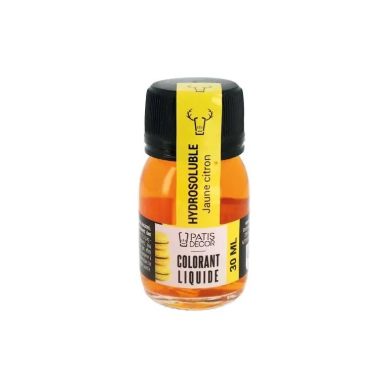 Colorant liquide hydrosoluble jaune citron 30 ml