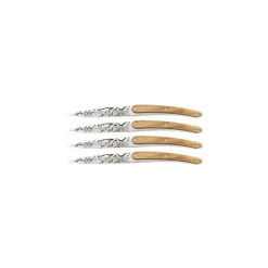 Couteau de table Deejo imitation bois d'olivier Sakura - par 4