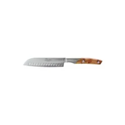 Couteau santoku alvéolé Le Thiers bois de cade 17 cm