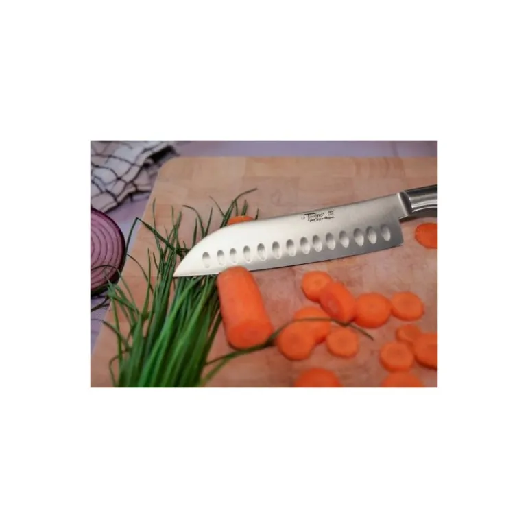 Couteau santoku alvéolé Le Thiers bois de cade 17 cm