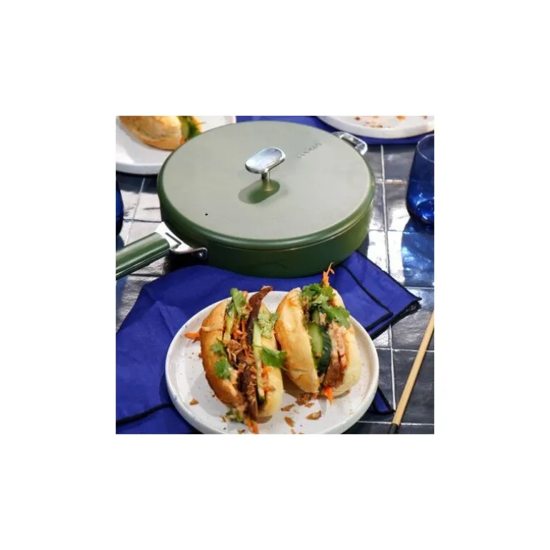 Couvercle inox La Merveilleuse vert fougère Ø 28 cm