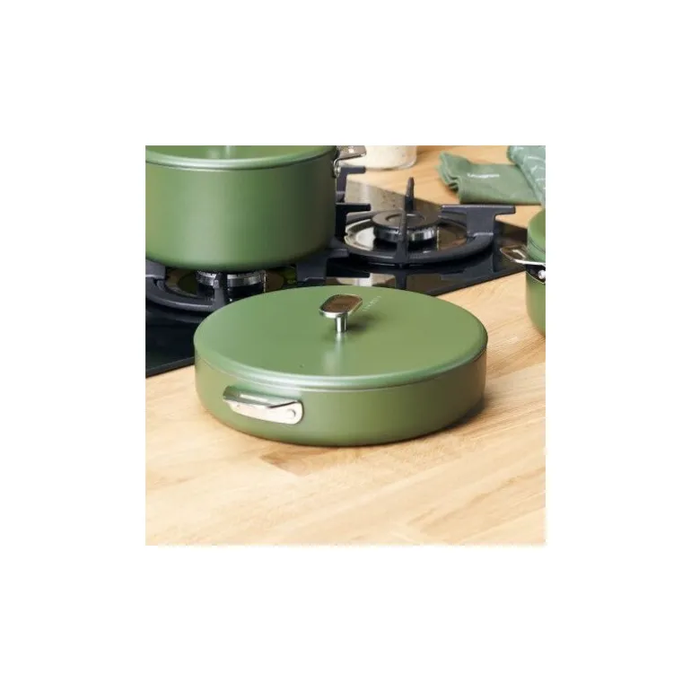 Couvercle inox La Merveilleuse vert fougère Ø 28 cm