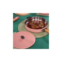 Couvercle inox La Merveilleuse rose guimauve Ø 28 cm