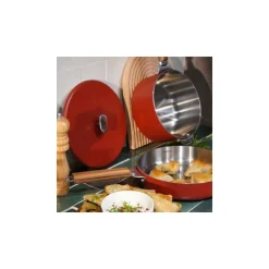 Couvercle inox La Merveilleuse rouge passion Ø 28 cm