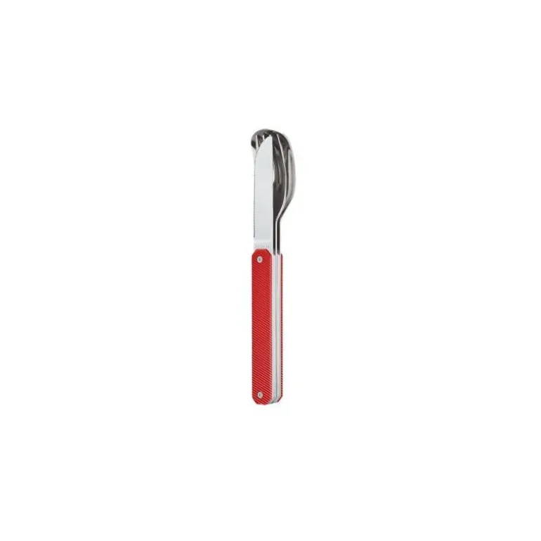 Couverts nomades droits aimantés 12H34 alu rouge