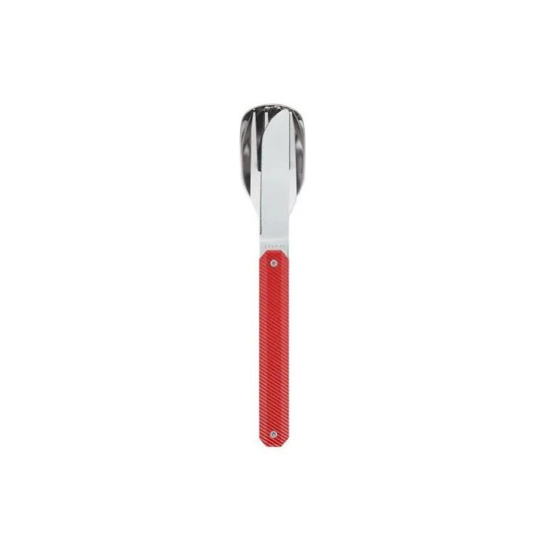Couverts nomades droits aimantés 12H34 alu rouge
