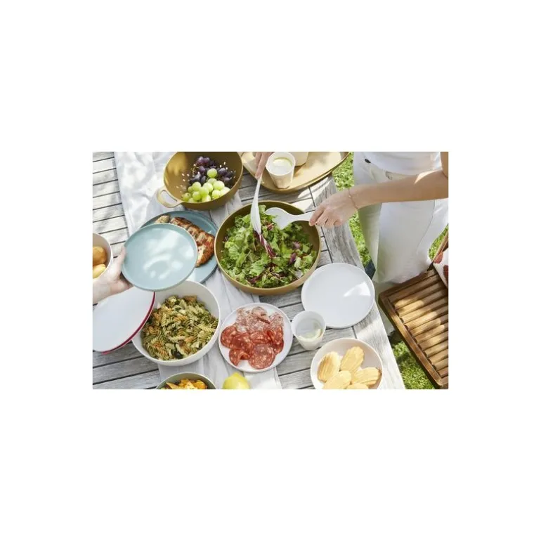 Couverts à salade en rPET beige 29,5 cm