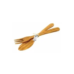 Couverts à salade parisien bois d'olivier 30cm