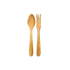 Couverts à salade parisien bois d'olivier 30cm