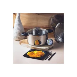 Cuiseur vapeur biome anse mutine 2 noir ø 24 cm