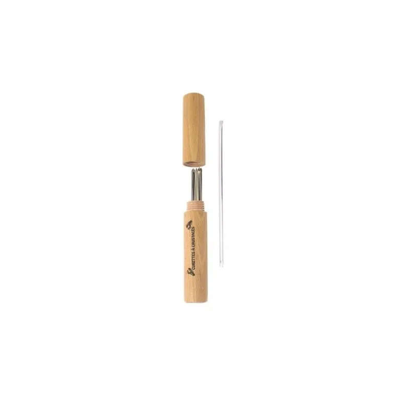 12 curettes à crustacés inox avec fourreau bois