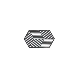 Dessous de plat doucble Hexagone silicone noir 24 x 14 cm