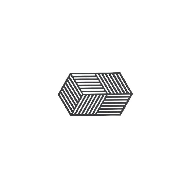 Dessous de plat doucble Hexagone silicone noir 24 x 14 cm