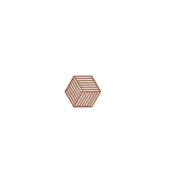 Dessous de plat Hexagone silicone ocre brun 16 x 14 cm