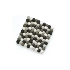 Dessous de plat Lana carré noir blanc et gris 21 x 21 cm