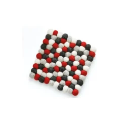 Dessous de plat Lana carré rouge noir blanc 21 x 21 cm